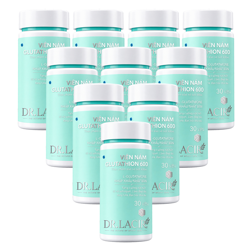 Combo 10 hộp viên uống glutathione 600 Dr Lacir