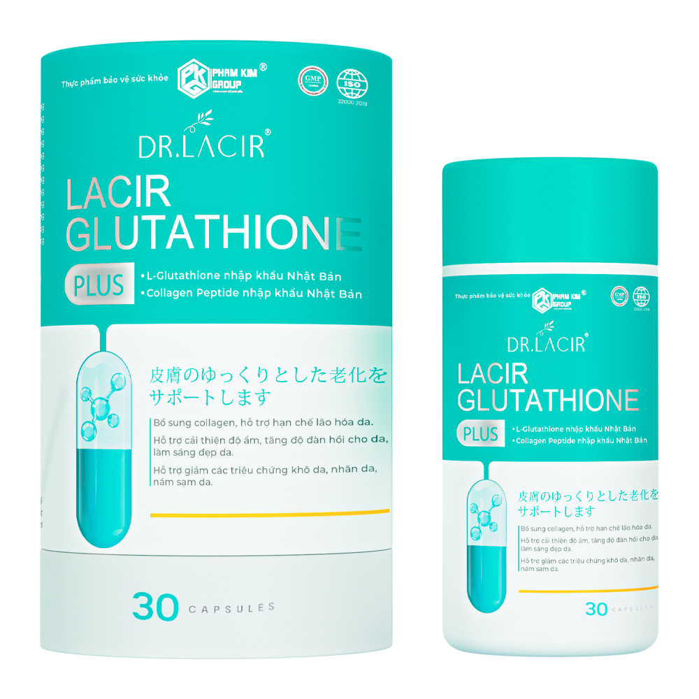 Lacir Glutathione Plus Viên Uống Trắng Da Mờ Nám