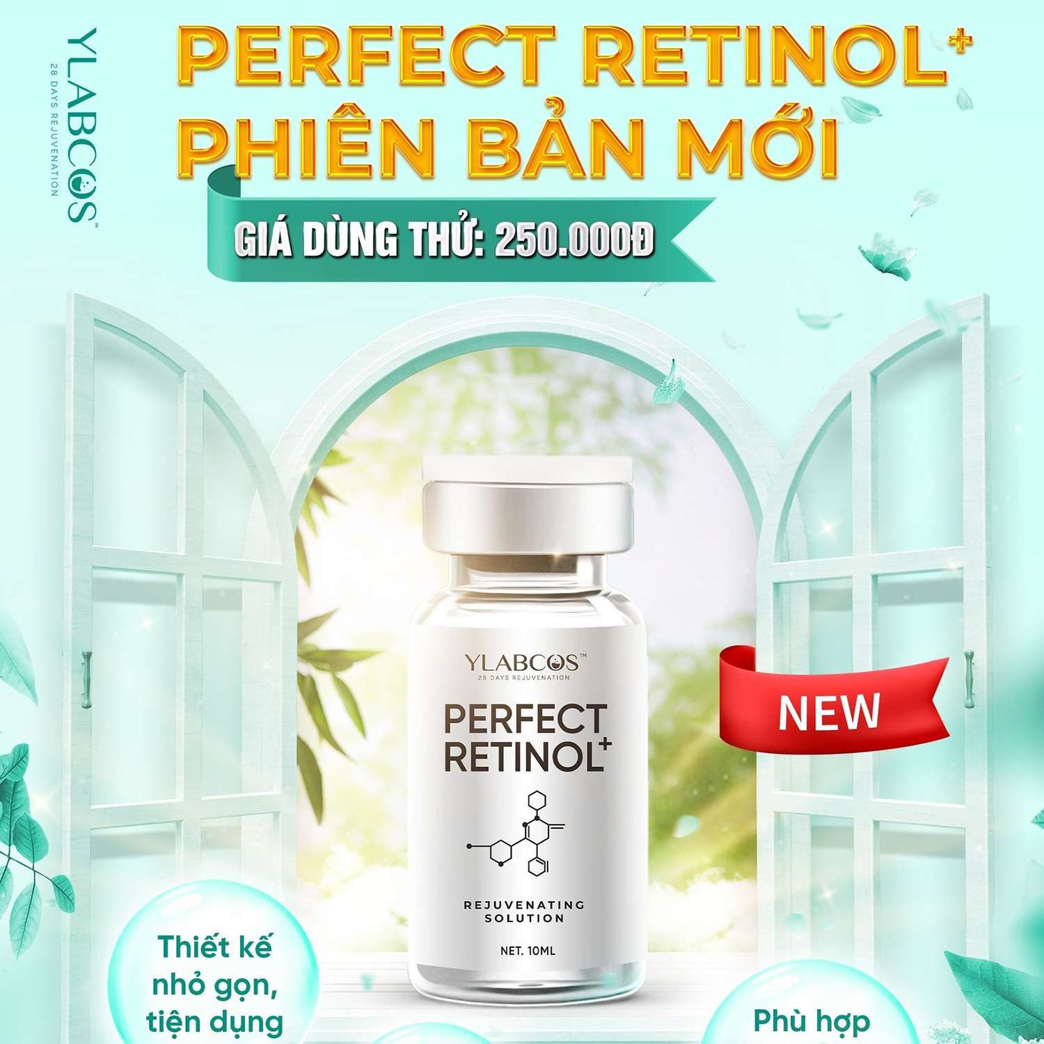 Retinol nội mô - Perfect Retinol+ Rejuvenating Solution Ylabcos 10ml